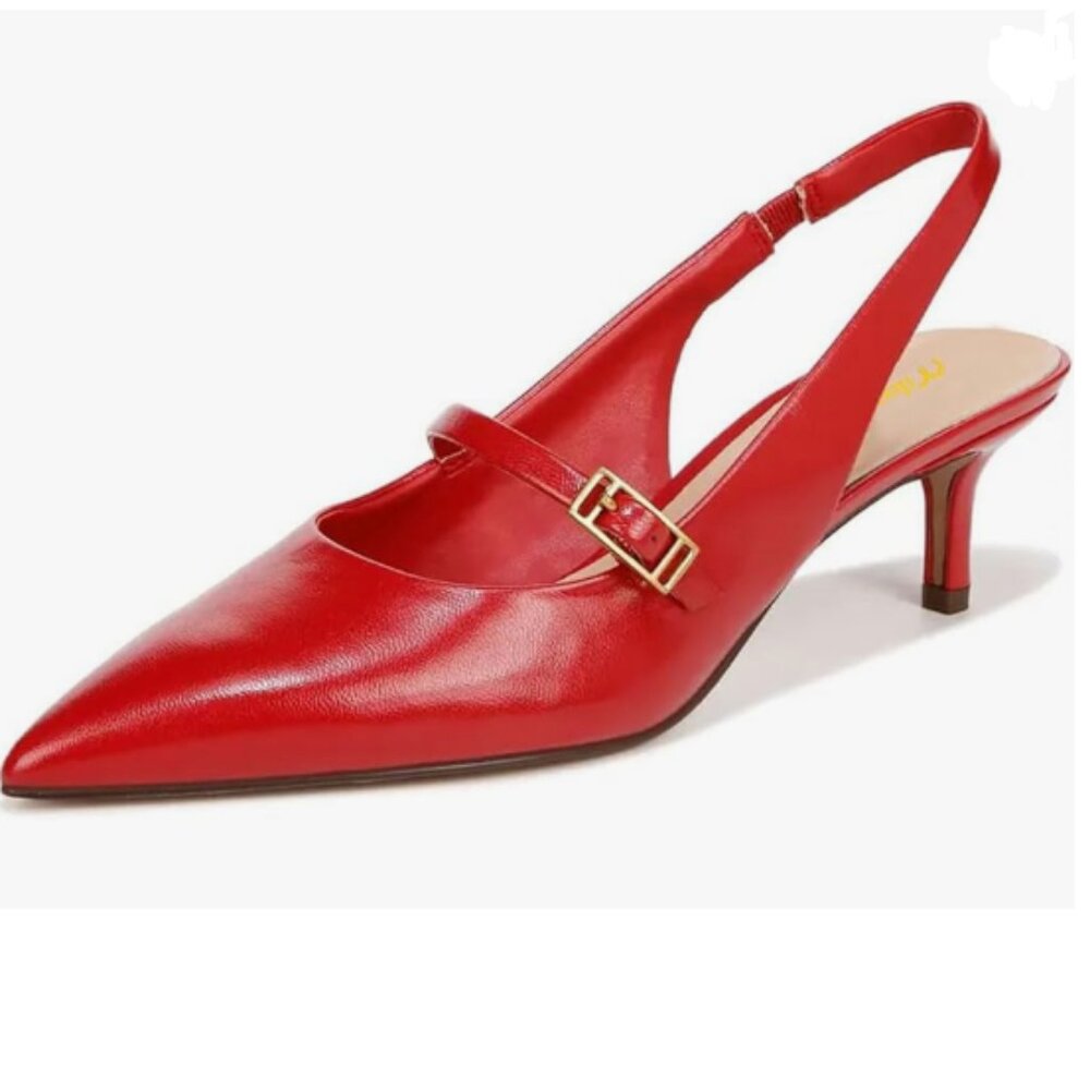 Milooey shoes Red Pointed Toe Slingback Ankle Strap Mary Jane Pumps Party Shoes